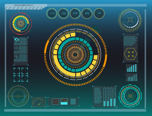 Hud elements,graph.Vector illustration.Head-up display elements for the web.