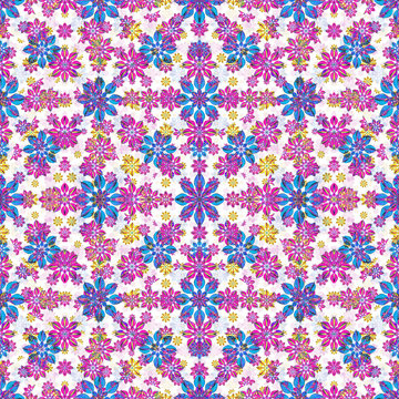 Stylized Floral Ornate Seamlees Mosaic Patterm