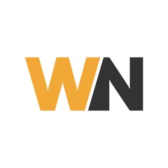 WN letter initial logo design
