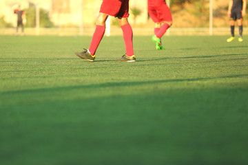 Obraz premium Soccer game players on field