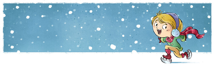 niño patinando sobre hielo