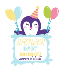 Baby shower invitation vector card