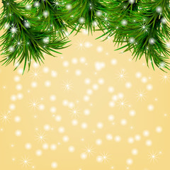Fototapeta na wymiar Christmas background with snowflakes, christmas tree