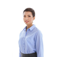 Beautiful businesswoman on light background