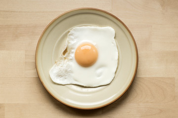 Fried egg on plate