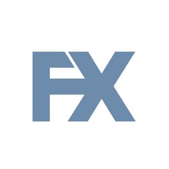 Fototapeta premium FX letter initial logo design