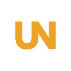 UN letter initial logo design