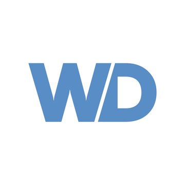 WD letter initial logo design
