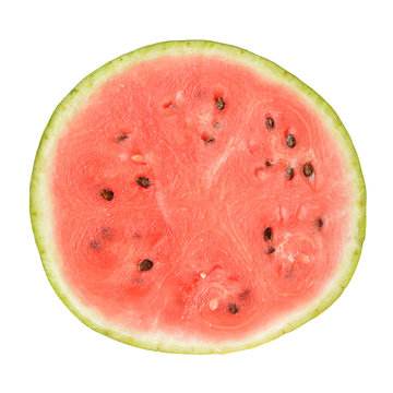 slice of whole watermelon isolated on white background