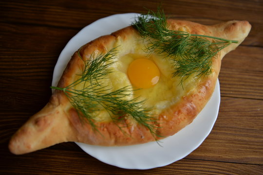 Georgian khachapuri traditional dish.