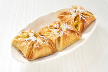 Puff pastry on the plate
