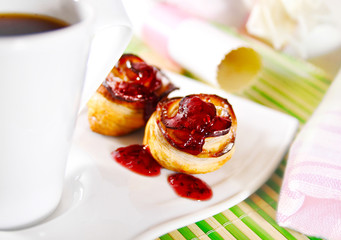 close-up of cakes for breakfast