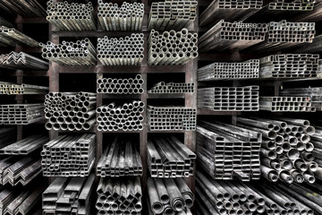 Extruded aluminum metal tubes, Hue, Vietnam
