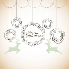 merry christmas balls decoration card vector illustration design