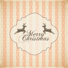 merry christmas reindeer decoration card vector illustration design