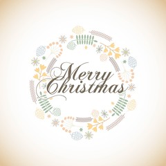 merry christmas floral decoration card vector illustration design