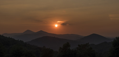 Sunset in Ceske Stredohori mountains