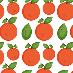 orange fruit with green leaf background. healthy food natural. vector illustration