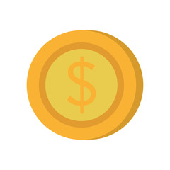 gold coin with money symbol. economy financial item. vector illustration