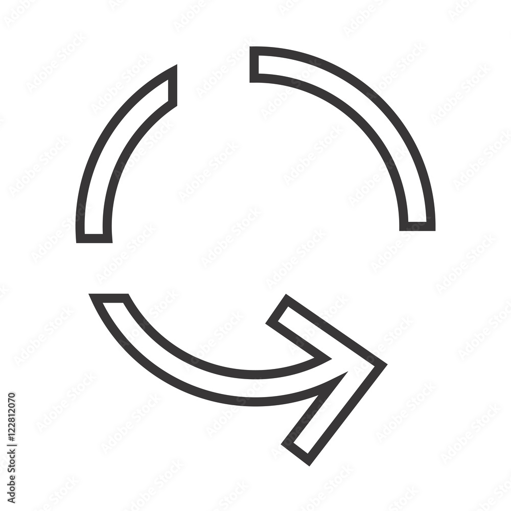 Poster sync refresh or webpage reload arrow. replay sign. vector illustration