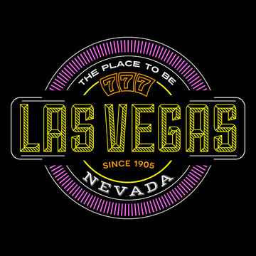 Las Vegas, Nevada Linear Logo Design For T Shirts And Stickers