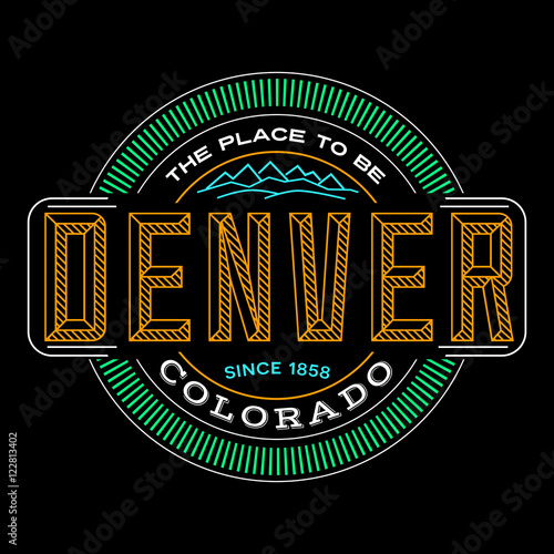 "denver, colorado, linear logo design for t shirts and stickers