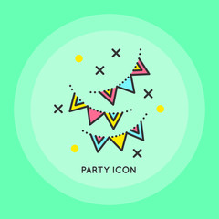 Holiday flags garlands icon