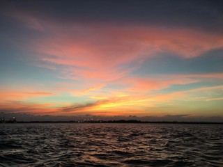 Sunset at sea with a beautiful light.