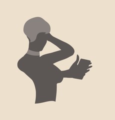 Taking Selfie Photo on Smart Phone concept icon. Short hair woman posing