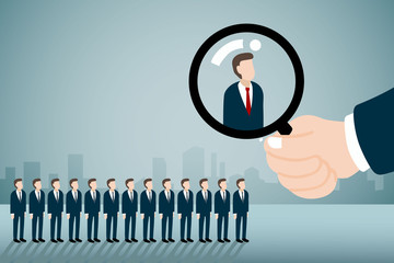 Human Recourse job seeking concepts. seeking for right employee