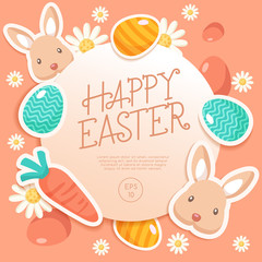 Obraz na płótnie Canvas Happy Easter Elements : Vector Illustration