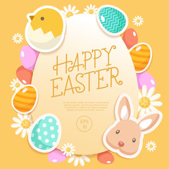 Happy Easter Elements  : Vector Illustration