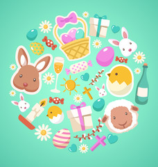 Fototapeta premium Happy Easter Elements : Vector Illustration