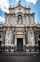 Fototapeta na wymiar Facade of the Duomo di Catania. Catania, SIcily
