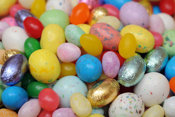 Fototapeta na wymiar many kind of egg candy