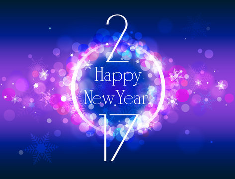 Happy New Year 2017 vector colorful background