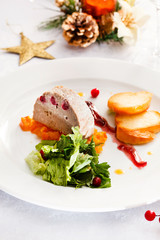 Foie gras pate on Christmas table