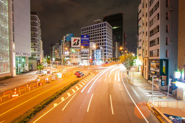 Fototapeta na wymiar Tokyo, Japan - September 6, 2016: Aoyama Tokyo night of road / national highway 246