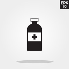 Medicine bottle hospital icon in trendy flat style isolated on grey background. Id card symbol for your design, logo, UI. Vector illustration, EPS10.