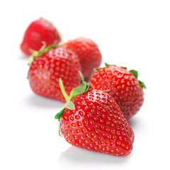 Strawberries on white