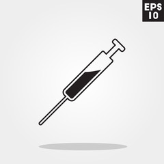 Injection hospital icon in trendy flat style isolated on grey background. Id card symbol for your design, logo, UI. Vector illustration, EPS10.