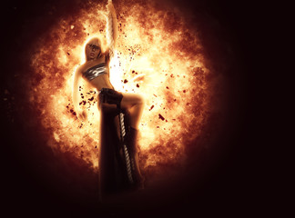 Woman with gun