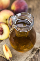 Peach ice tea (selective focus)