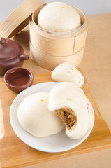 pao or asian buns on a background.