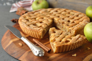 Apple pie with cinnamon