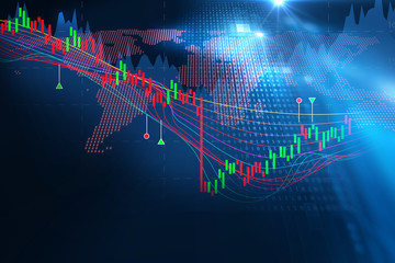 technical financial graph on technology abstract background