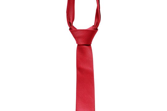 isolate red necktie on white background