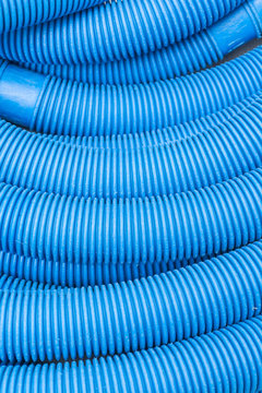 Blue round plastic tube pattern