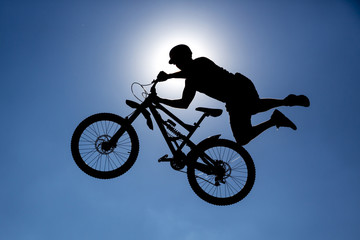 Fototapeta na wymiar Bike jump silhouette