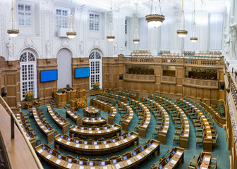 Danish parliament in Copenhagen - obrazy, fototapety, plakaty